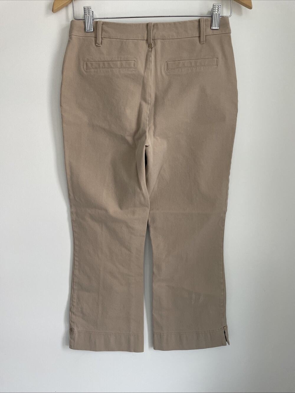 LYSSE Amanda Bootcut Crop Pants Khaki Brown Size SMALL Cropped 24" Inseam J11